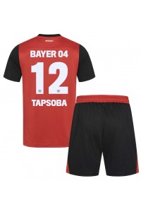 Bayer Leverkusen Edmond Tapsoba #12 Babyklær Hjemme Fotballdrakt til barn 2024-25 Korte ermer (+ Korte bukser)